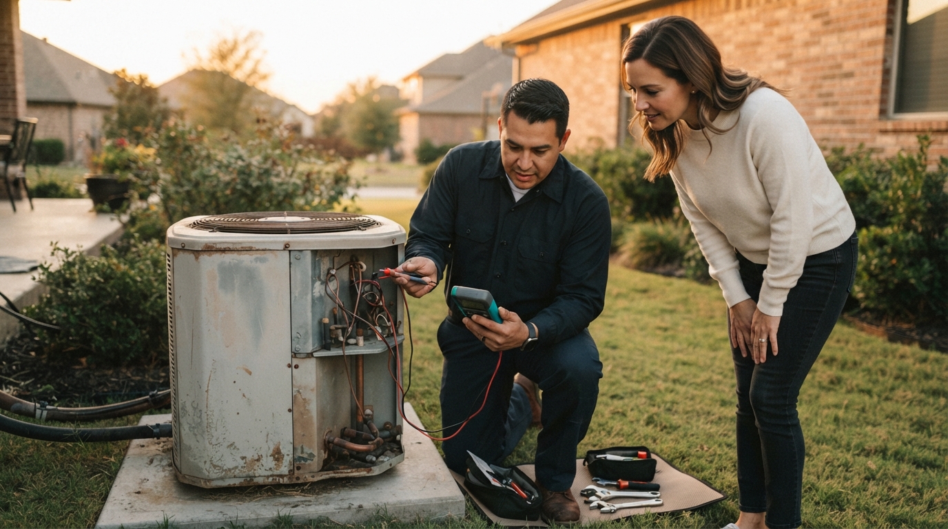 Repair versus replace decision guide showing the 50 percent cost threshold